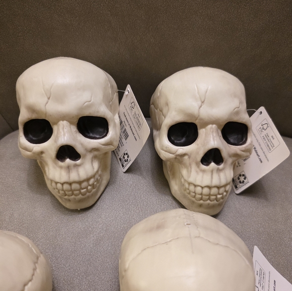 Way To Celebrate Set of Six Plastic Skull Decor Pieces Walmart 2025 Halloween - Picture 7 of 11